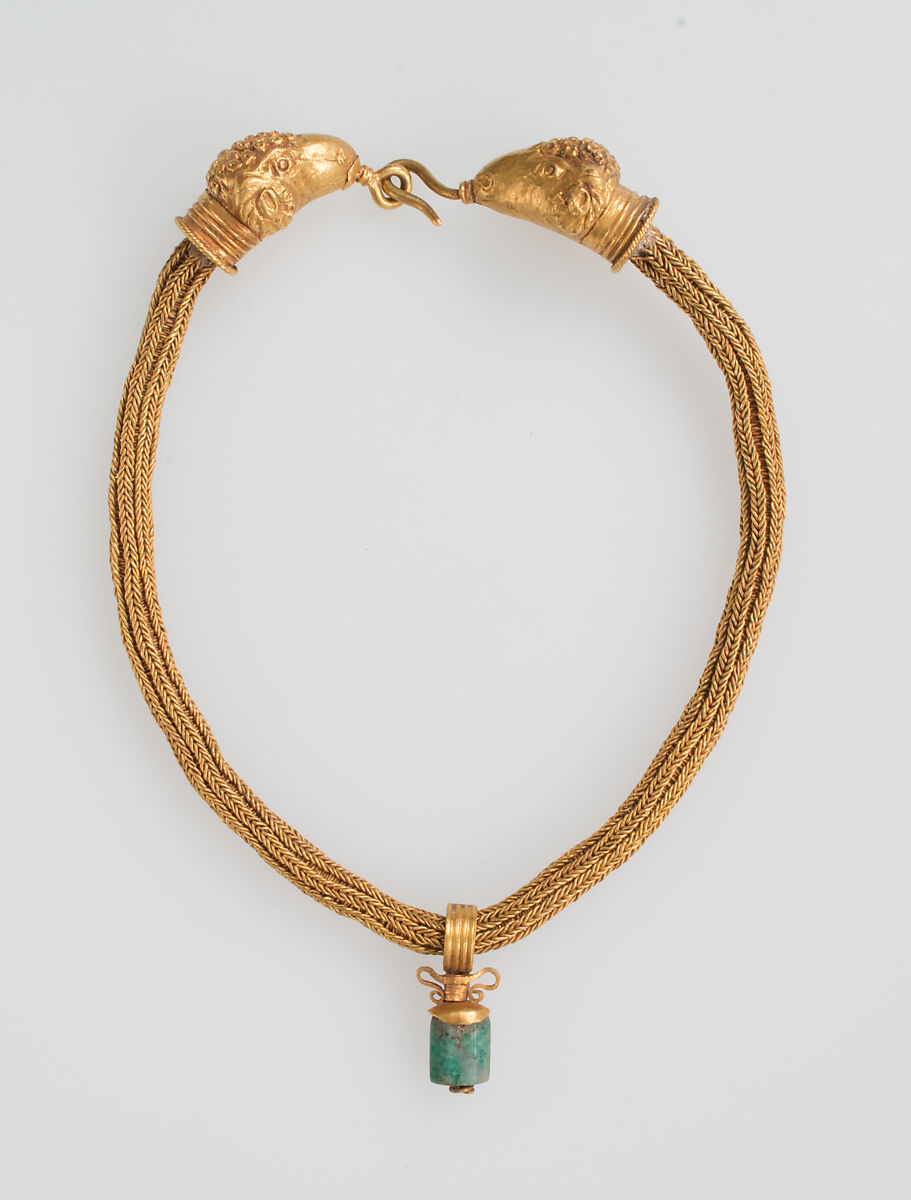 Gold Necklace with Amphora (Vase) Pendant Byzantine The