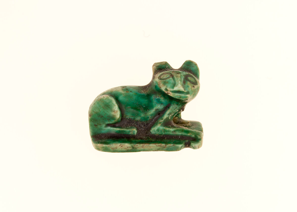 Cat Design Amulet Inscribed With the Cartouche of Aakheperkare