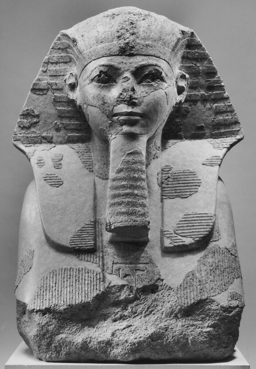 Head and Shoulders of a Sphinx of Hatshepsut New Kingdom The Met