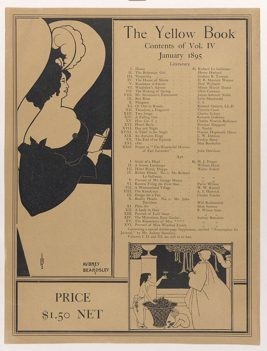 Aubrey Vincent Beardsley Poster for The Yellow Book