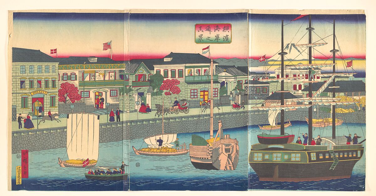 Utagawa Hiroshige III View of the Seafront in Yokohama (Yokohama