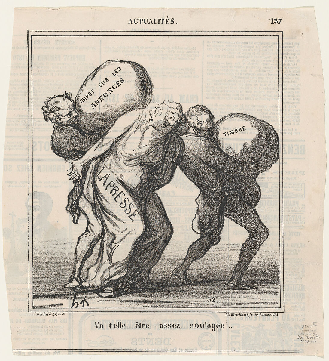 Honoré Daumier Will she be helped enough..., from 'News of the day