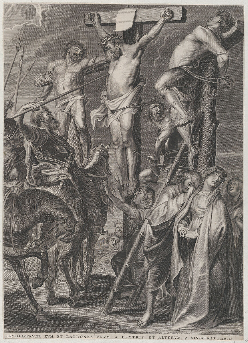 Anonymous Christ on the cross between the two thieves The