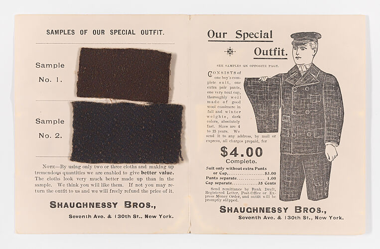 Shaughnessy Brothers Boy's Outfit, 4.00 Delivered The Metropolitan