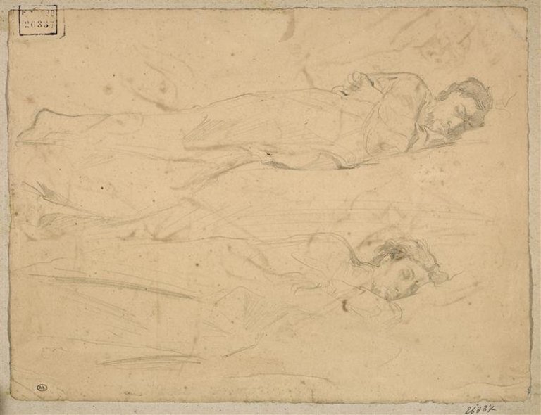 Deux études d'un homme endormi Louvre Collections