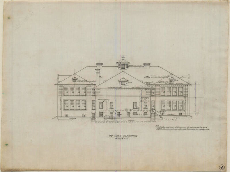 Drawing, Thompson Architectural Fordyce High School Works eMuseum