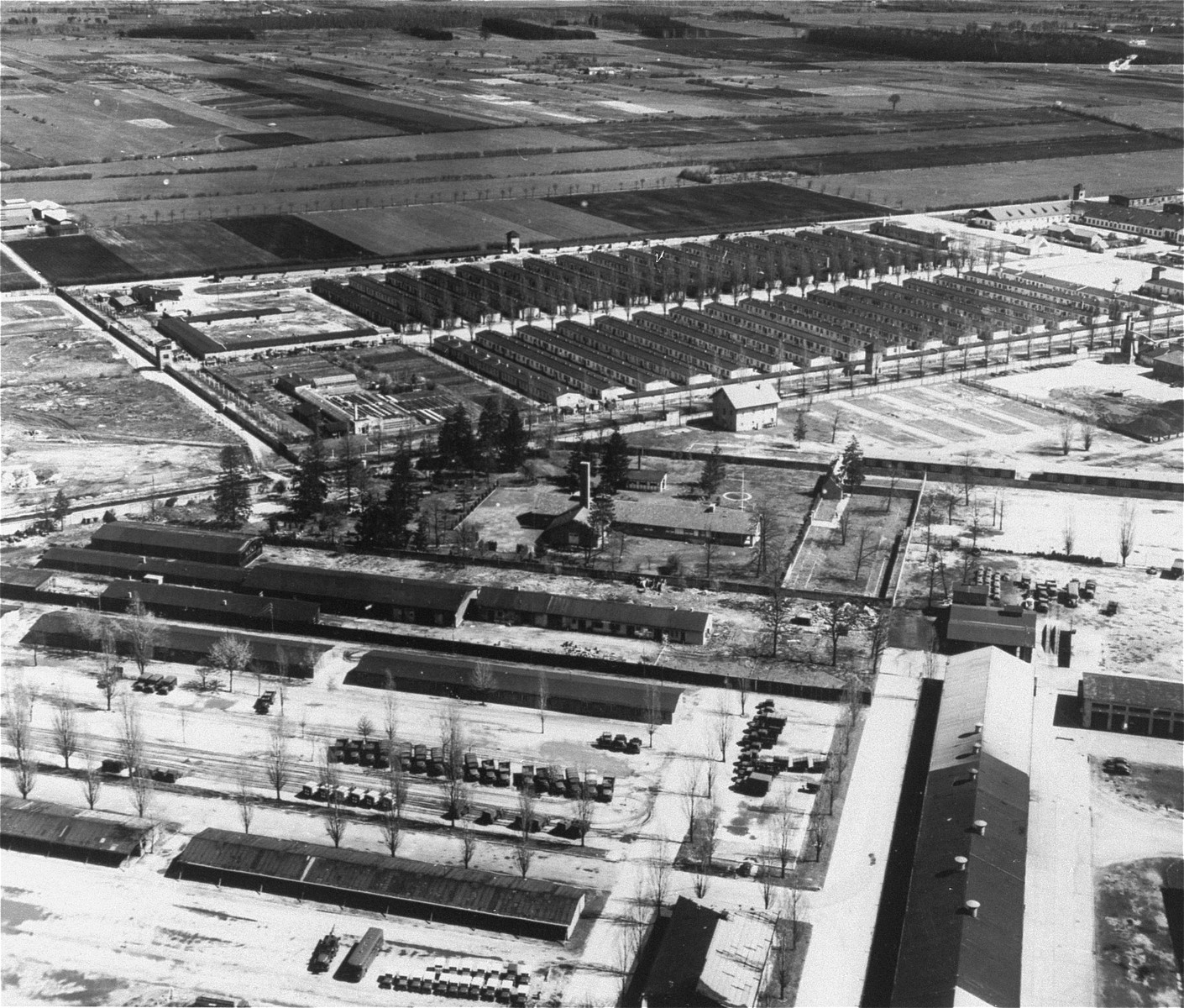 Aerial view of the Dachau concentration camp. Collections Search