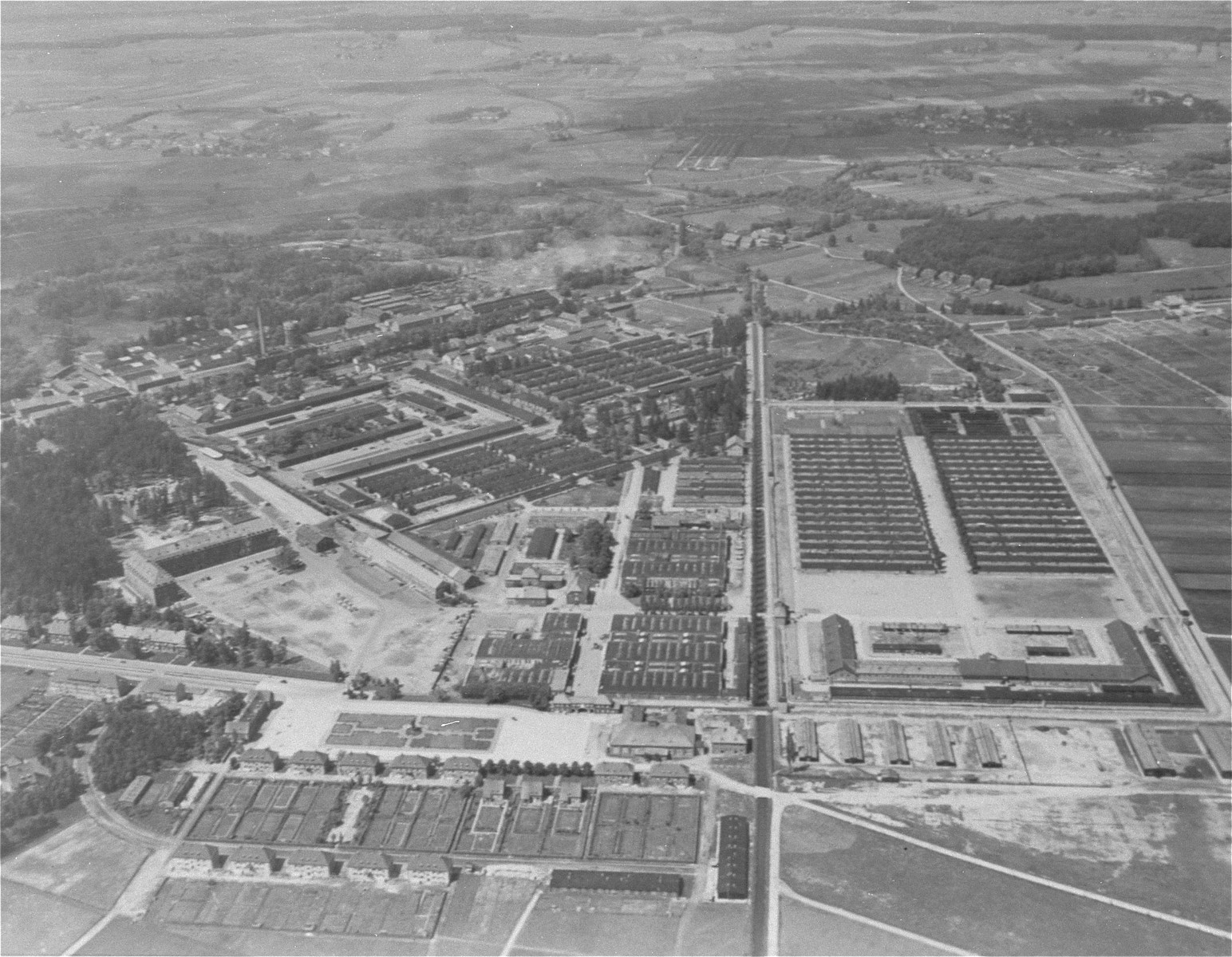 An aerial view of the Dachau concentration camp. Collections Search United States Holocaust