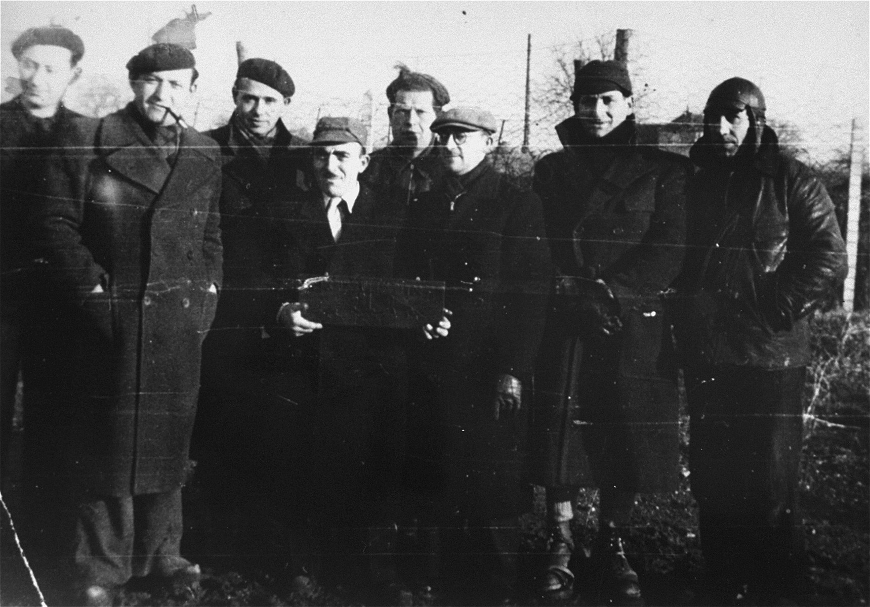 A group of prisoners pose in the BeaunelaRolande transit camp