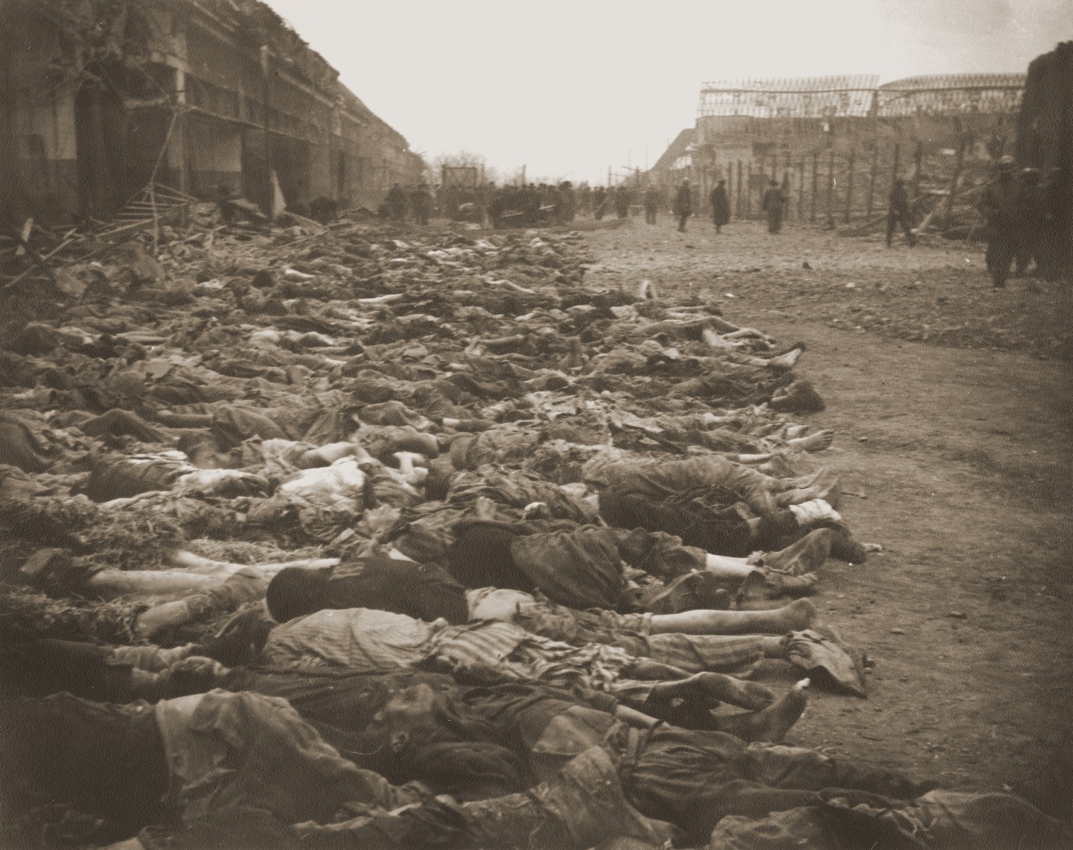 View of the main street of the Nordhausen concentration camp, outside