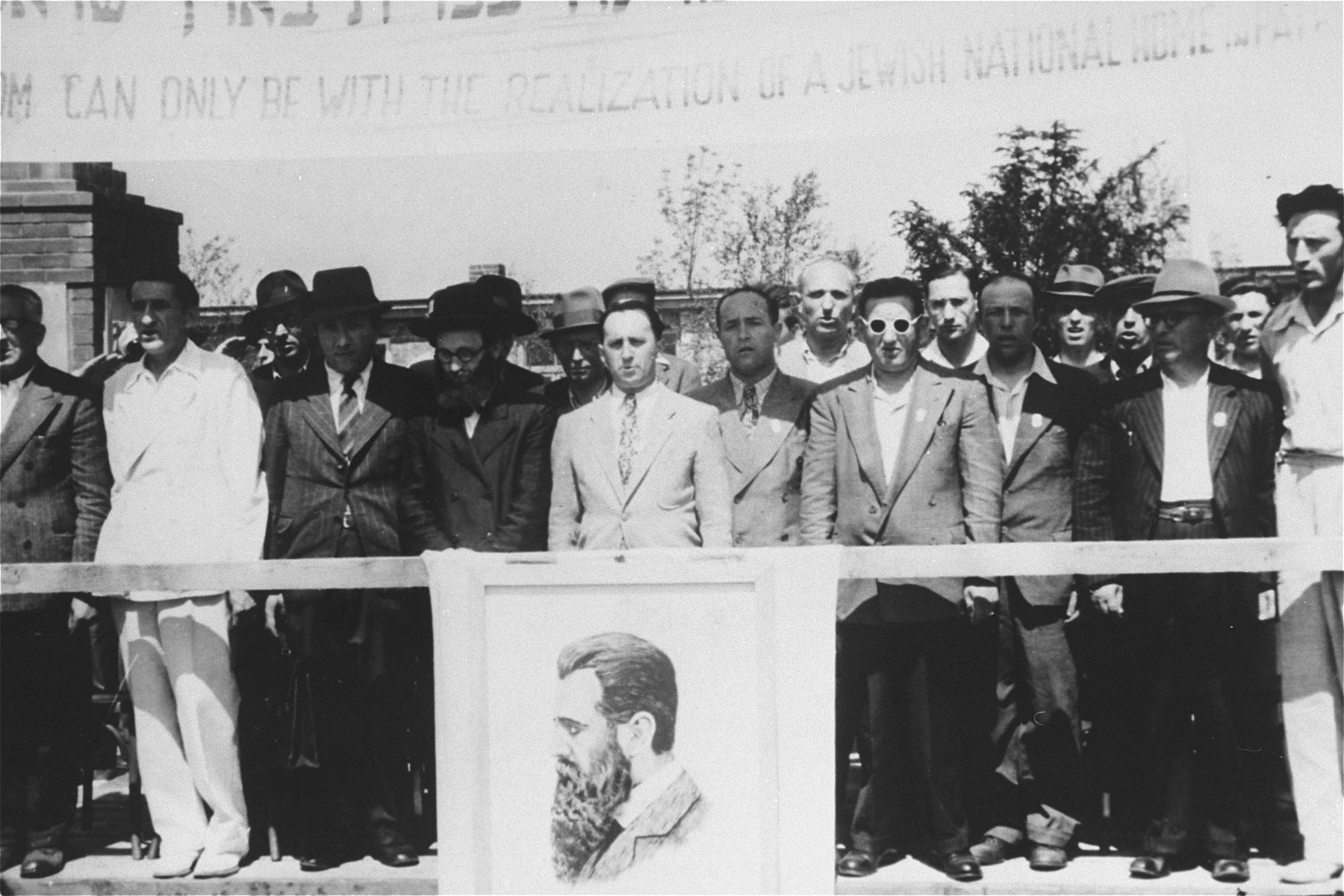 Demonstration of DPs at Zeilsheim camp for free emigration to Palestine