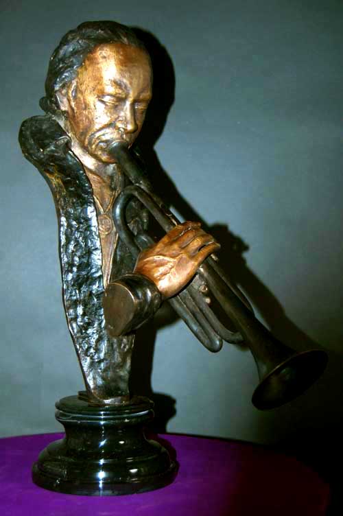Miles Davis Bronze Bust Jazz Trumpeter Statue Sculpture