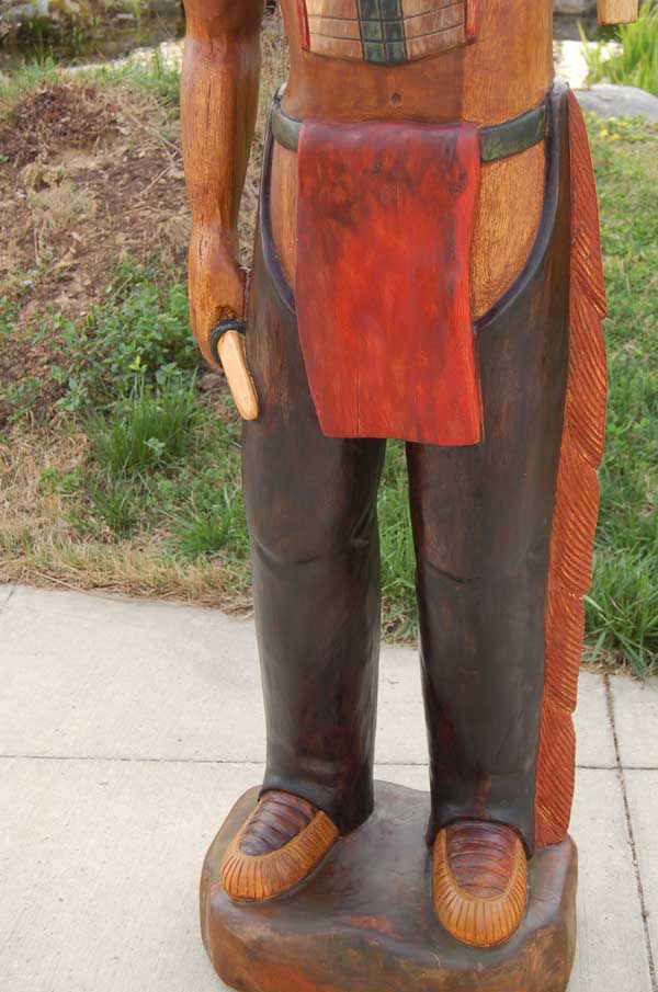 Wooden Indian Warrior Custom Carved Wood American Made LIFE SIZE 8' eBay