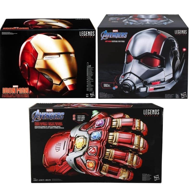 Hasbro Iron Man Helm für 83,99€ AntMan Helm für 73,49€ Endgame Power Gauntlet für 66,49€