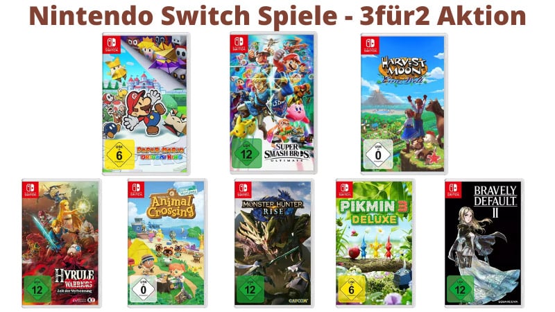 3 für 2 Aktion für ausgesuchte Nintendo Switch Spiele bei MediaMarkt