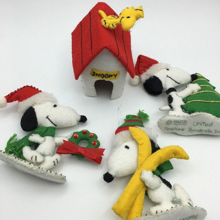 Felt Snoopy Christmas Ornaments By Malina Collectpeanuts Com