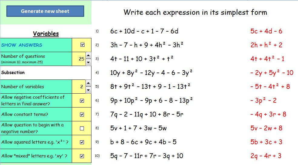 Dynamic Maths Worksheets Mathematics, Learning and