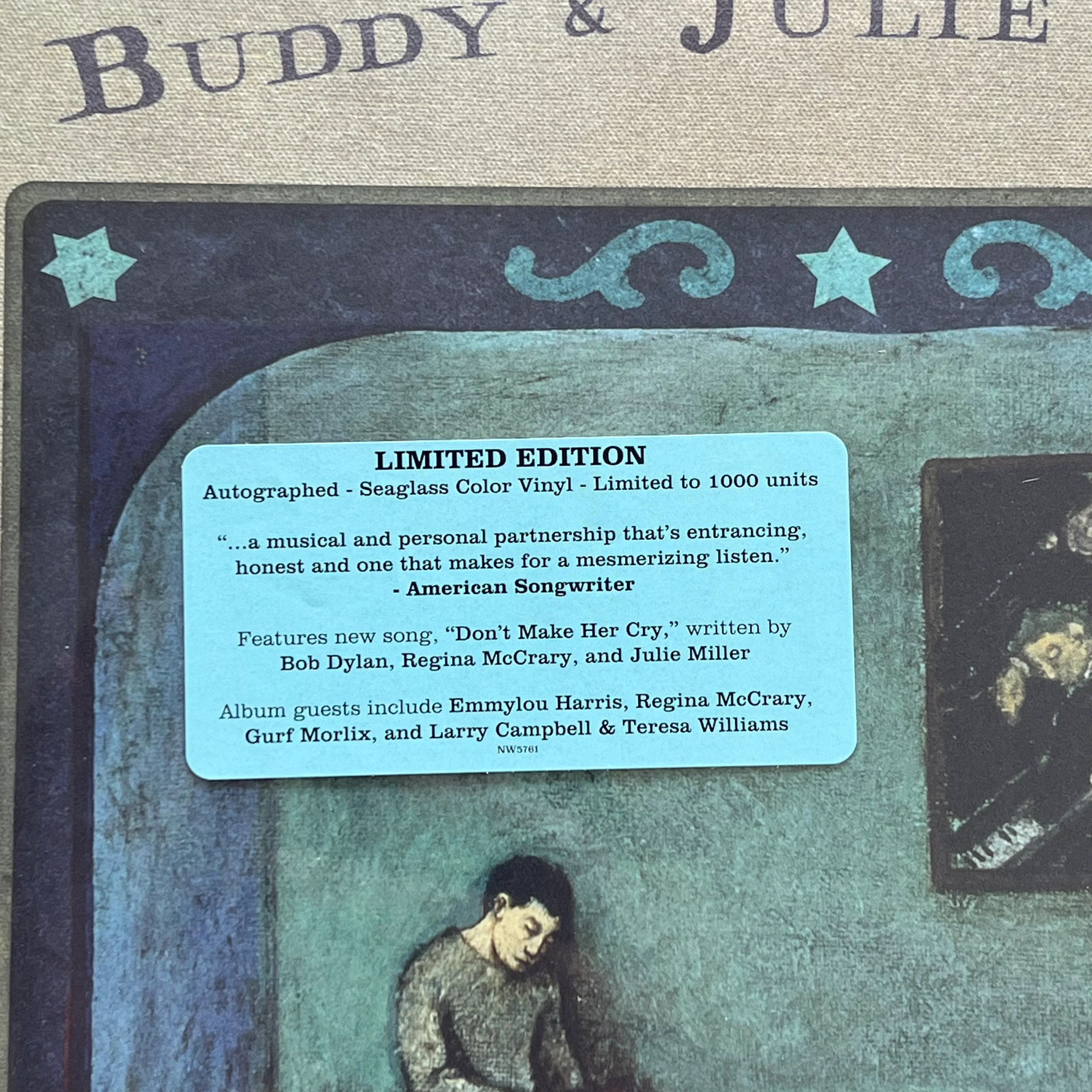 Buddy and Julie Miller In The Throes Vinyl LP (Autographed, Seaglass Blue)