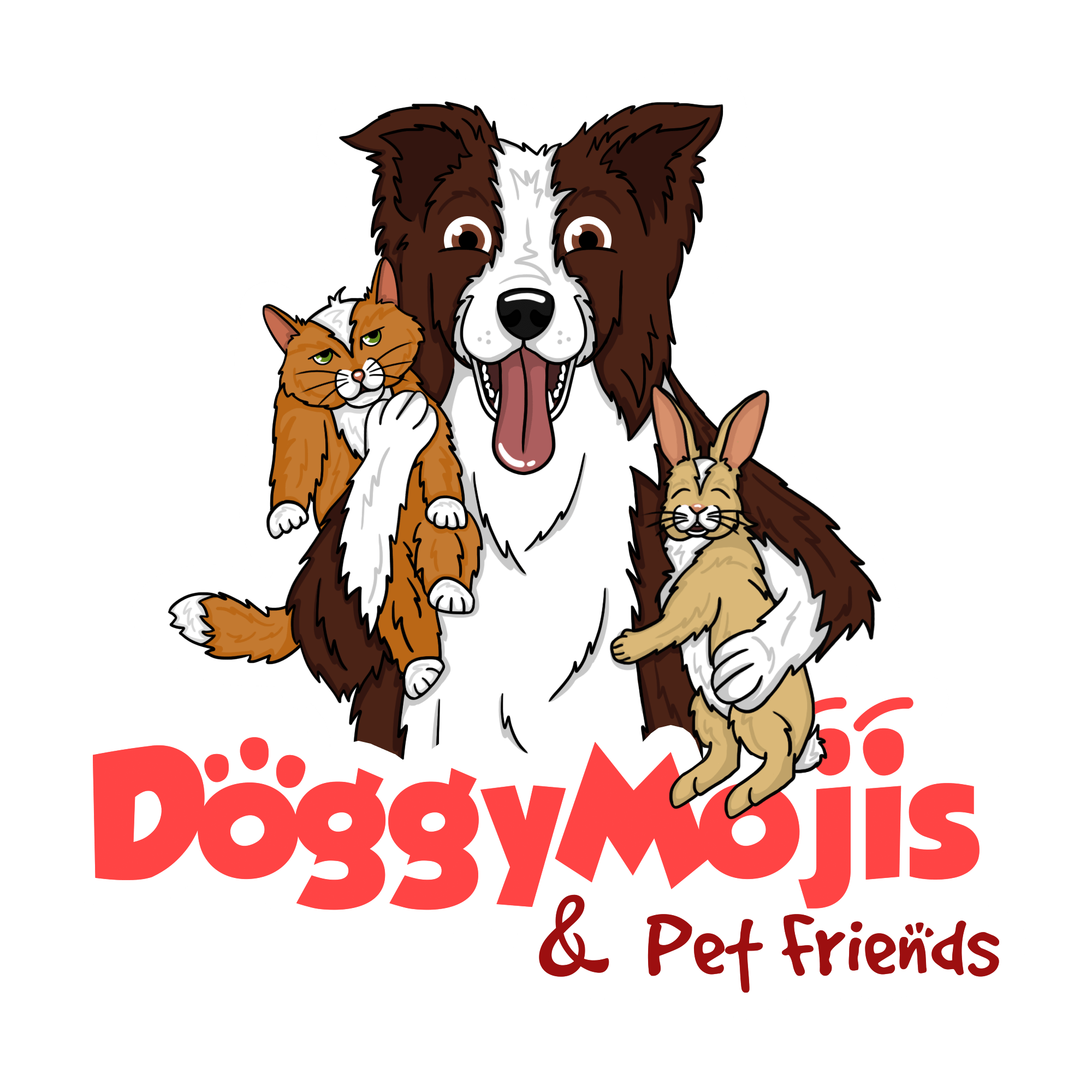Border Collie personalized cartoon & emoji CollieMoji