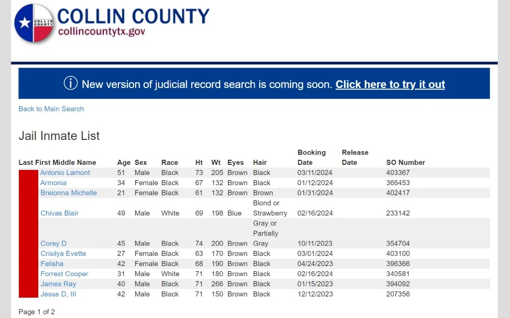 View Free Collin County Arrest Records & Mugshots (Resource)(01)