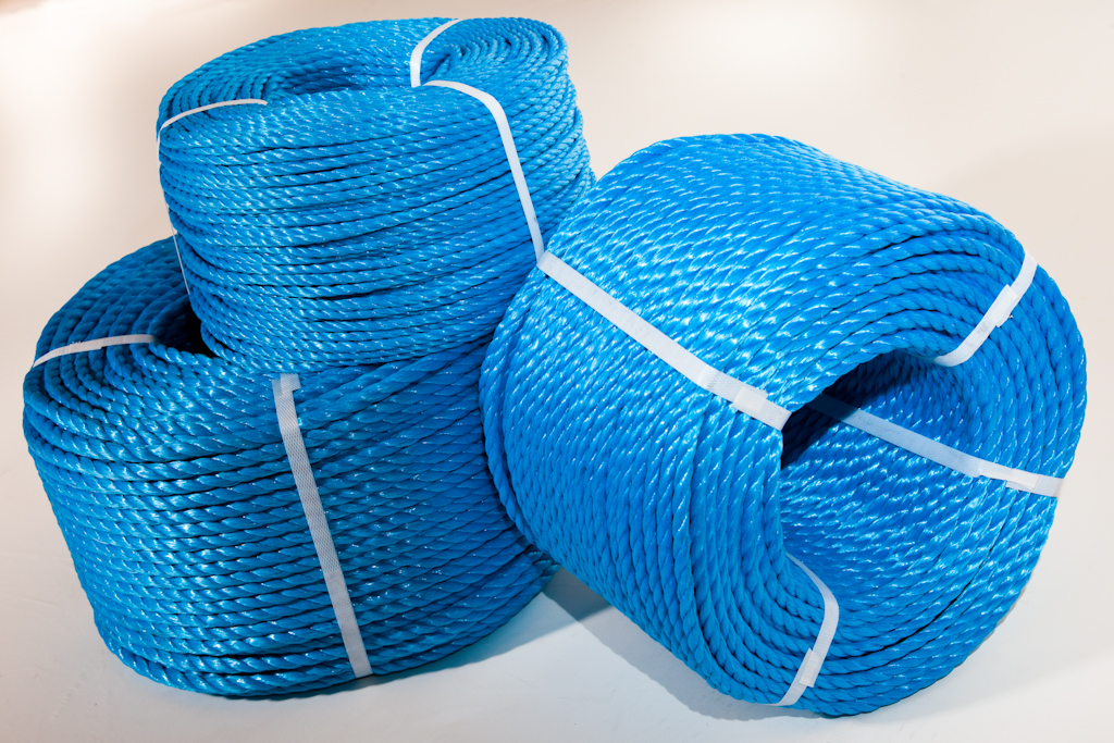 Blue Polypropylene Rope 220 mtr coils Collins Nets Ltd