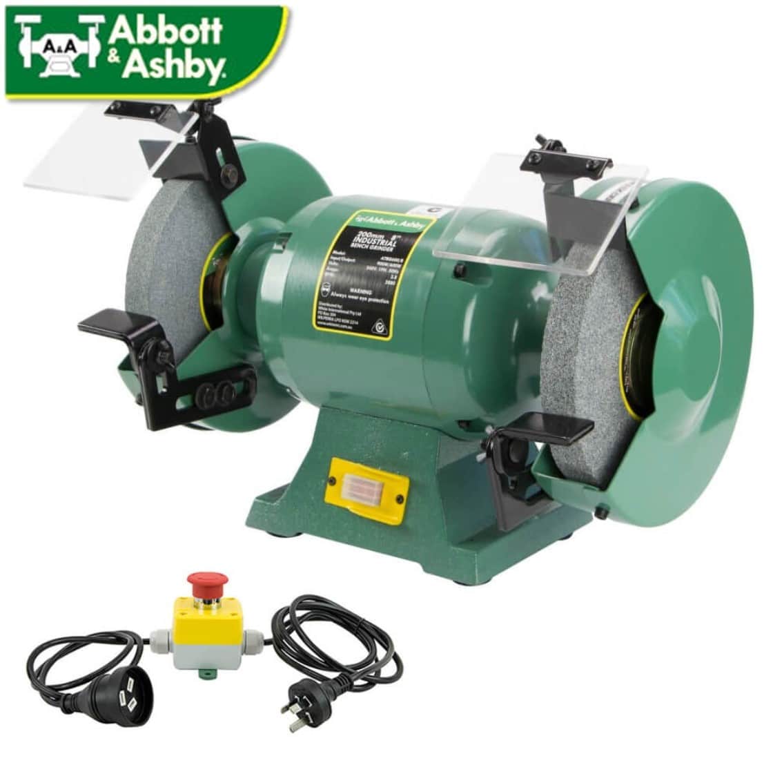 ATBG600/8P Abbott & Ashby Bench Grinder 200mm / 8″ 600W Plus ESTOP