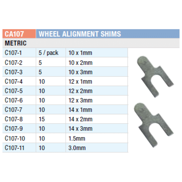 CA107 Champion Fasteners Metric Multifit Front Alignment Shim