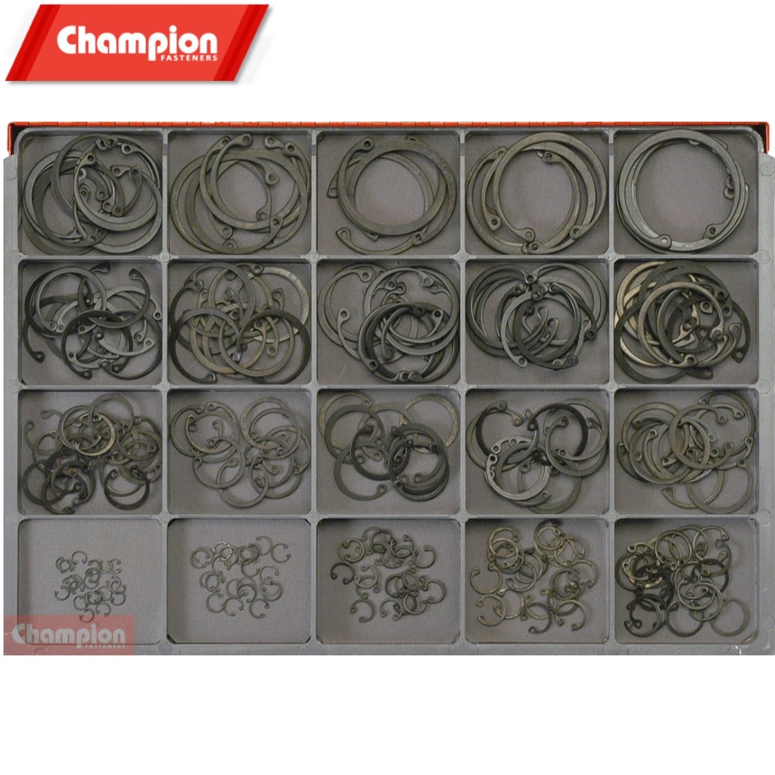 CA2035 Champion Fasteners External Circlip Imperial Assortment Kit 240 Piece Collins Tools
