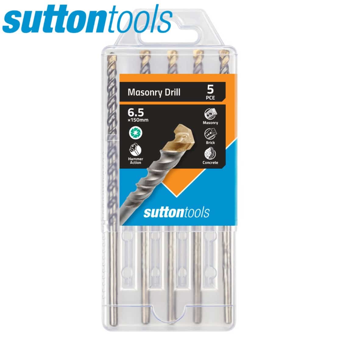 D651 Sutton Masonry Drills Single Brick Parallel Shank Brazed Tip 5 Pk