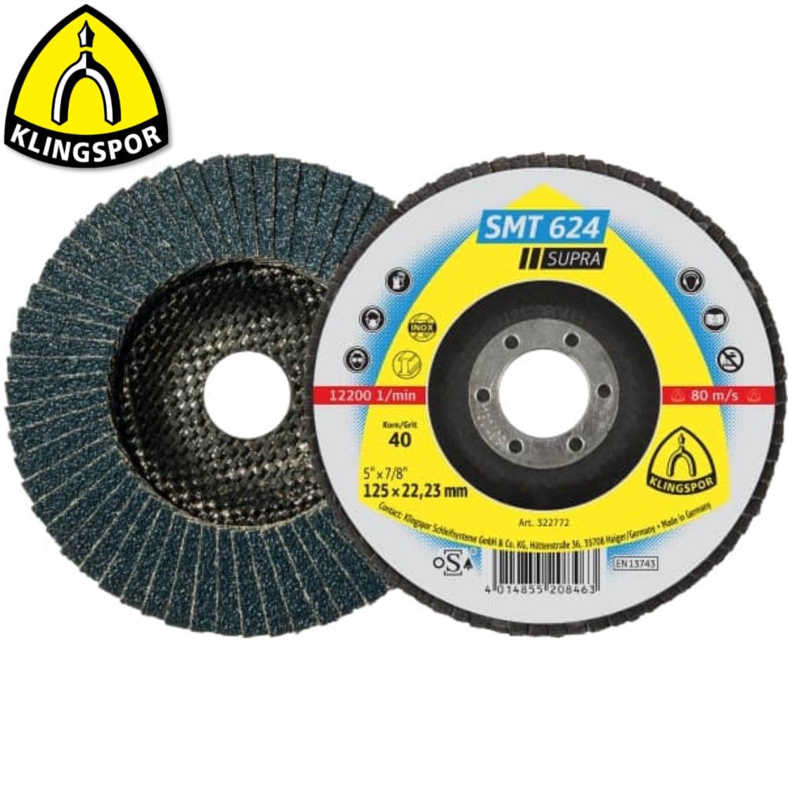 322758 Klingspor Abrasive Mop Discs SMT 624 Supra/Convex 12° / 10 Pk