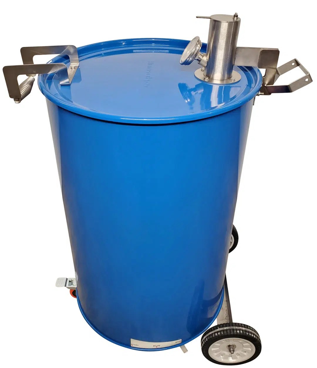 Hunsaker Drum Smoker Glossy Blue Collinsville BBQ Supply