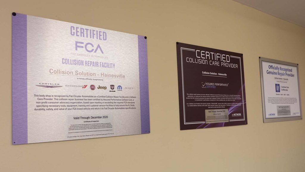 Auto Body and Collision Repair Our Certifications - Collision Solution