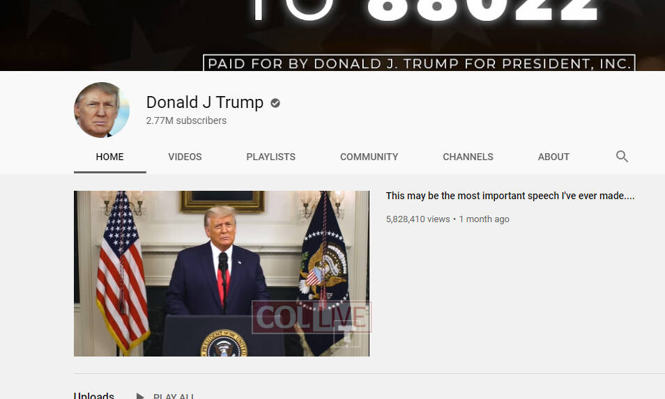 YouTube Suspends President Trump's Account