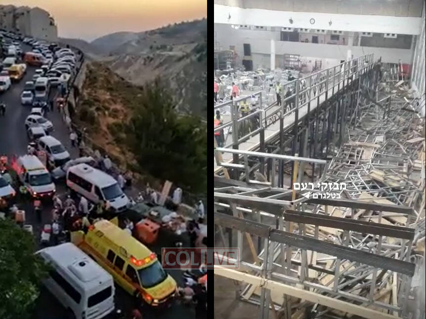 Bleachers Collapse at Stolin Bais Medrash In Israel, Dozens Injured