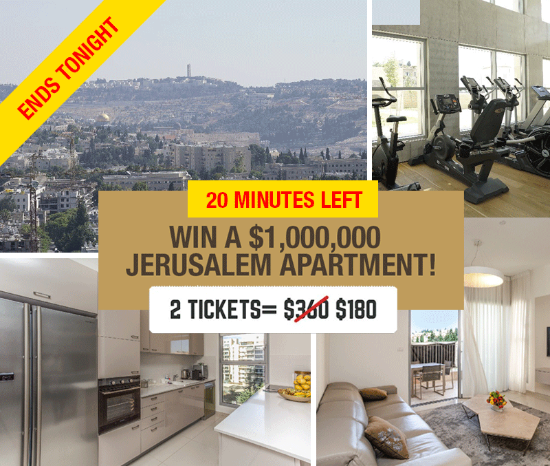 TONIGHT, Win a 1,000,000 Jerusalem Apartment!!!