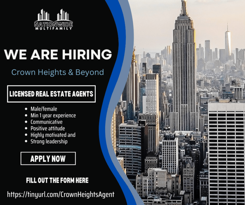 Real Estate Brokerage is Hiring Licensed Agents in Crown Heights