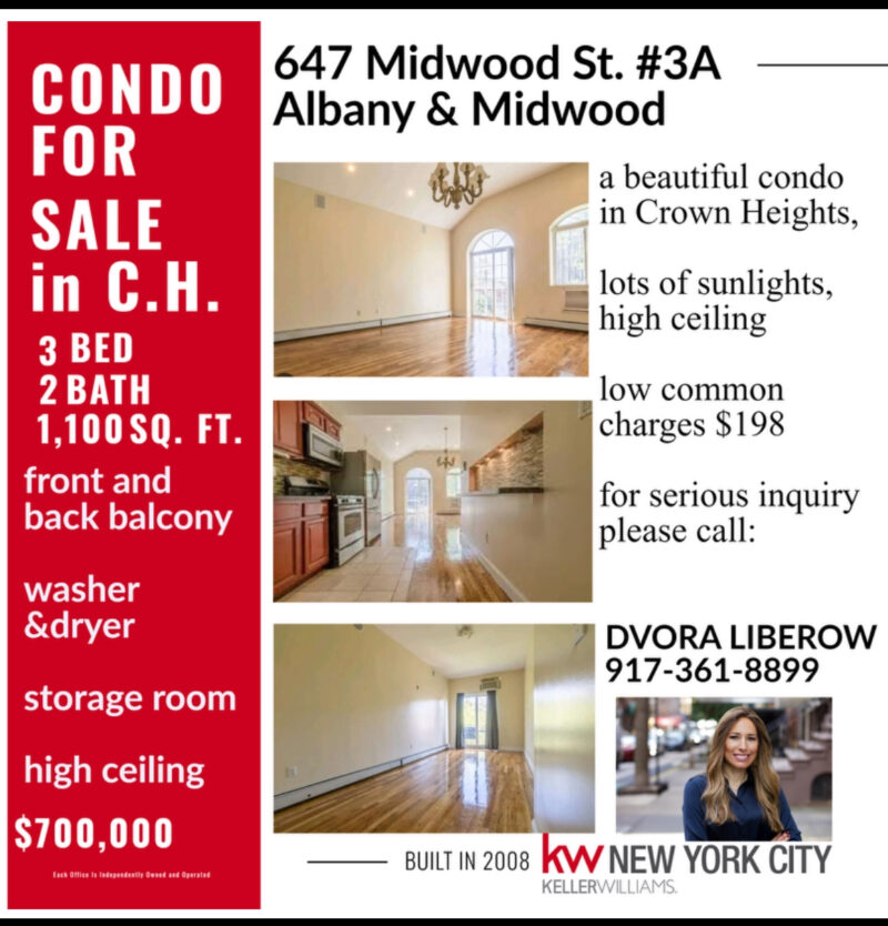 CONDO FOR SALE ALBANY&MIDWOOD Crown Heights Show Ad COLlive