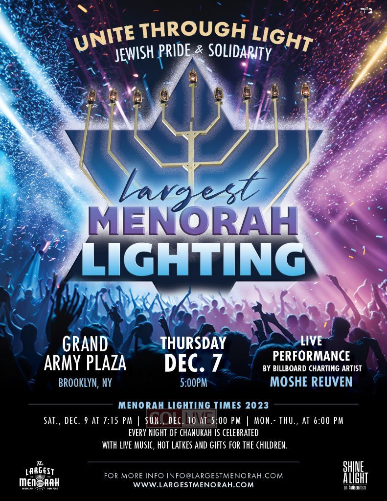 Brooklyn's Largest Menorah Lightings to Kick Off With Concert