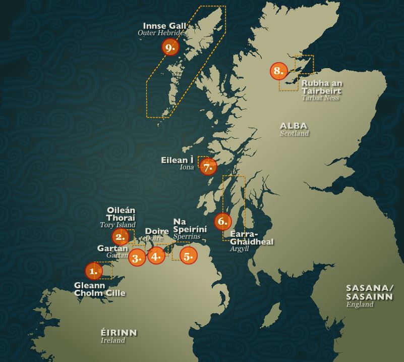 Columba Missionary To Scotland Map St Columba Trail