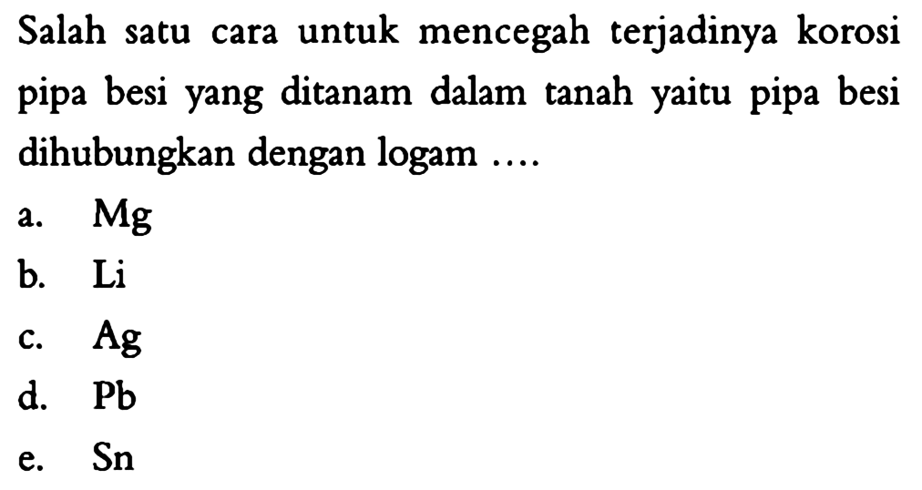 Salah satu cara untuk mencegah terjadinya korosi pipa bes...