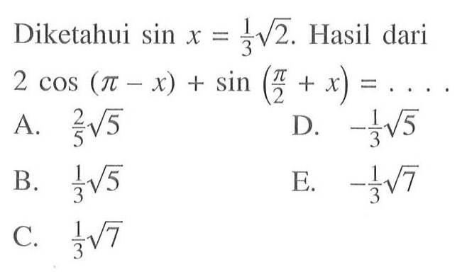 Himpunan penyelesaian dari persamaan sin (3x) = sin 3.000&hellip;