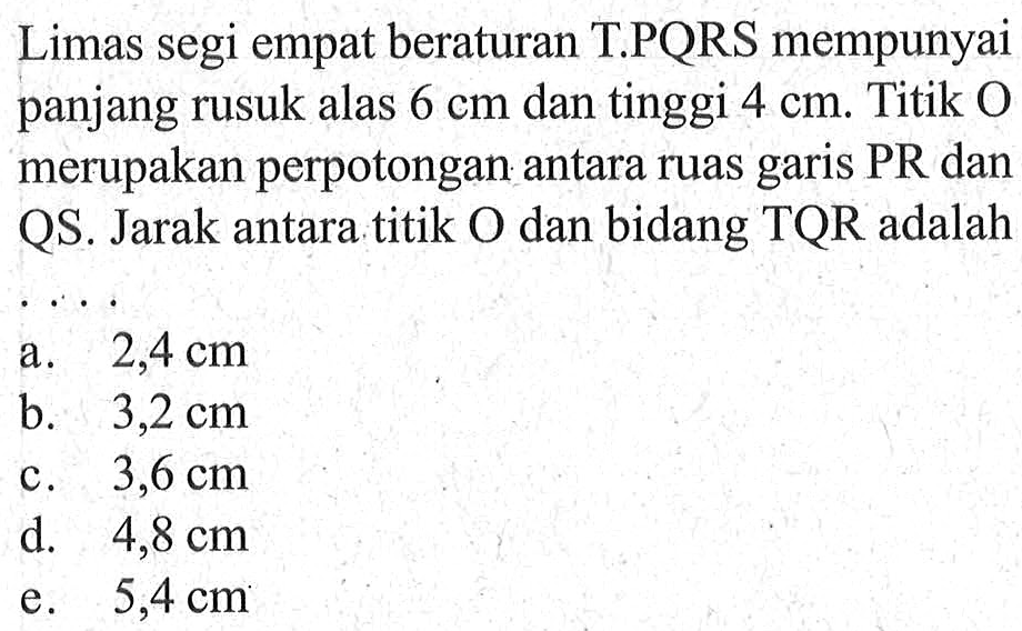 Diketahui bidang empat beraturan M.ATH dengan panjang rus&hellip;