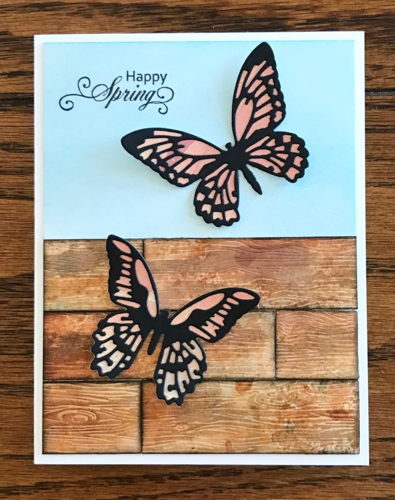 Photo showing the finished Happy Spring Butterfly Card.