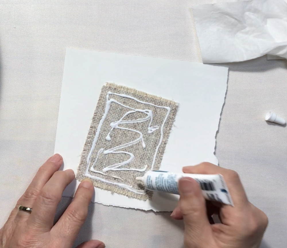 Screen shot showing the amount of Liquid Stitch fabric adhesive I used to glue the sublimated patch to my hat.