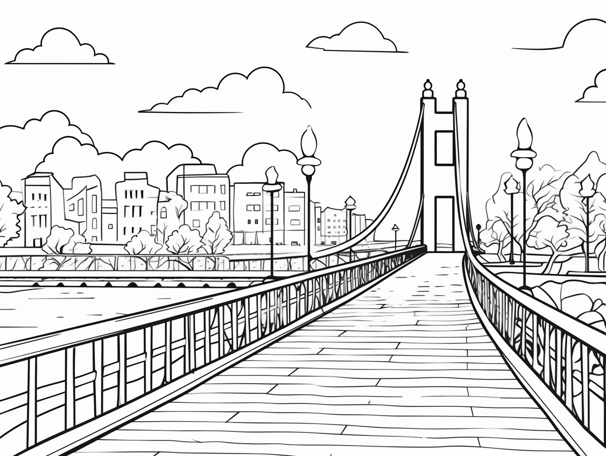 Bridge Coloring Sheet Coloring Page
