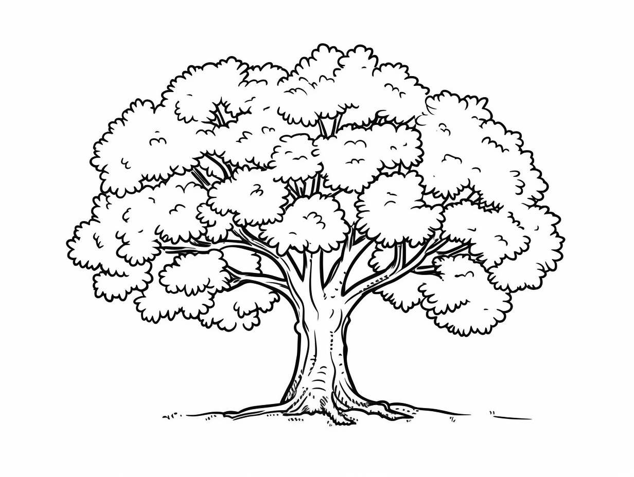 Charming Oak Tree Coloring Sheet Coloring Page
