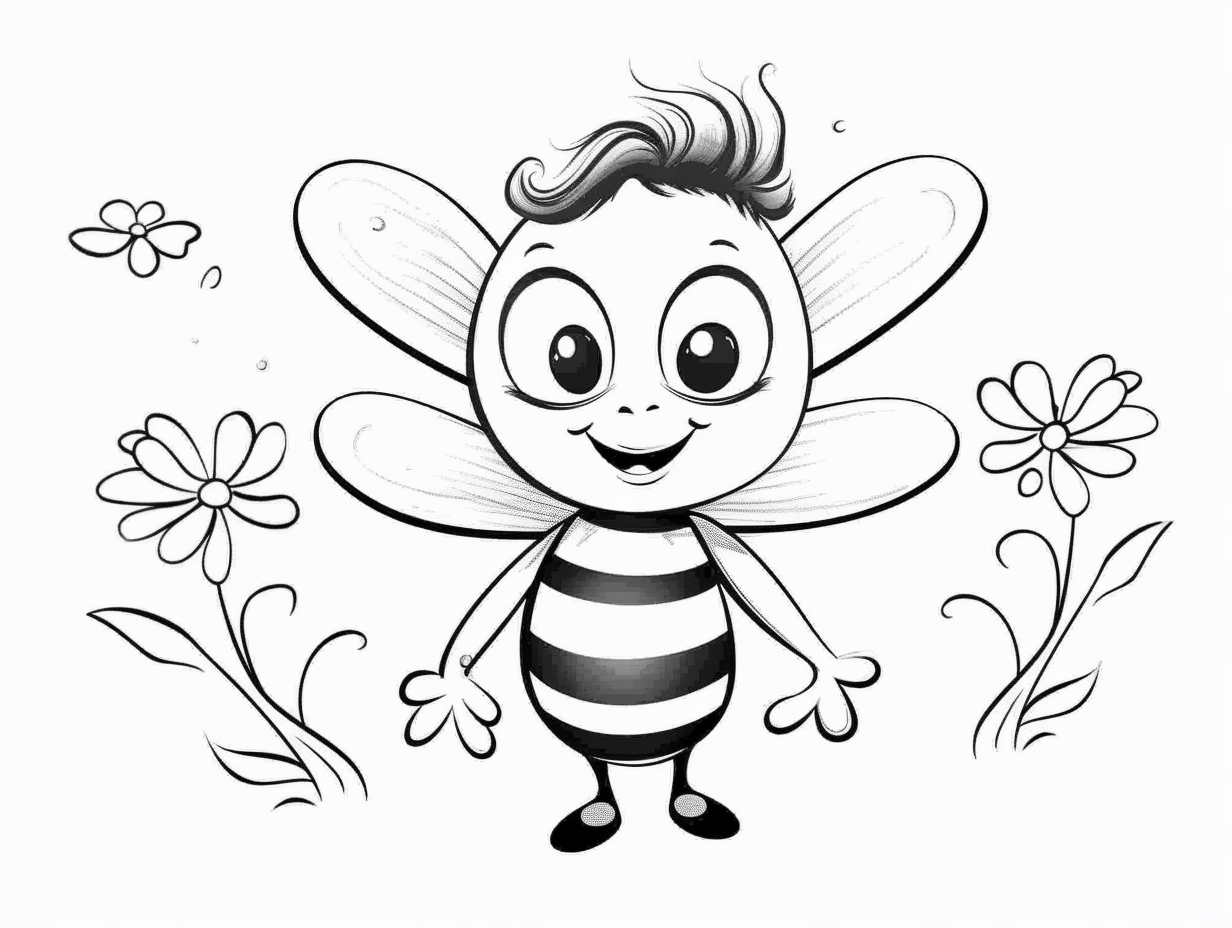 Creative Honey Bee Coloring Coloring Page