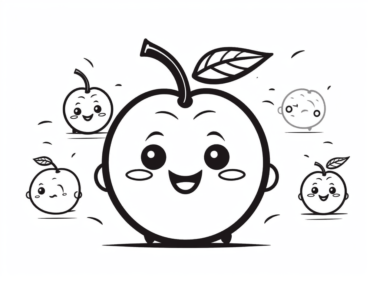 Easy Fruit Coloring Page Coloring Page