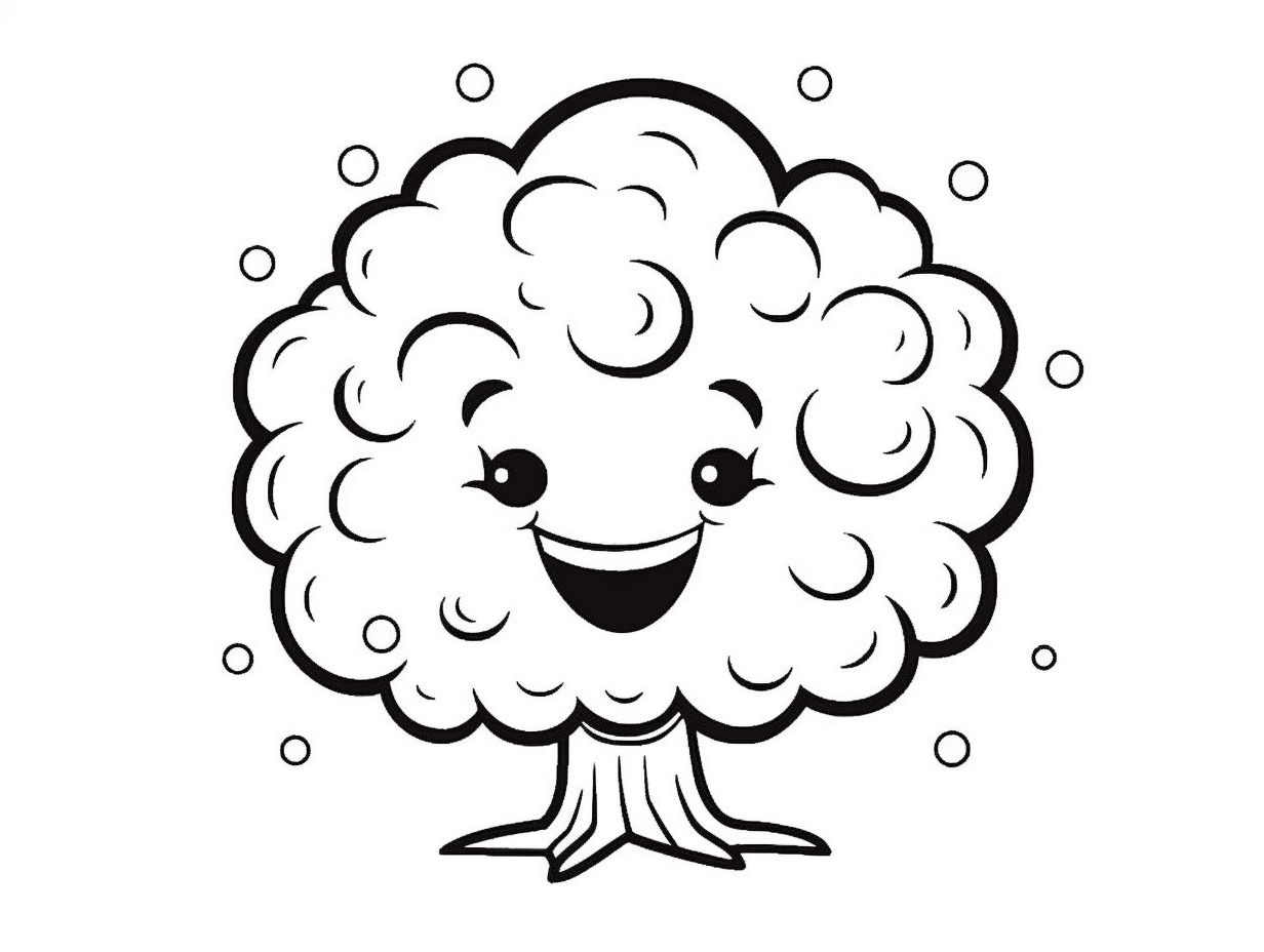 Easy Oak Tree Coloring Activity Coloring Page