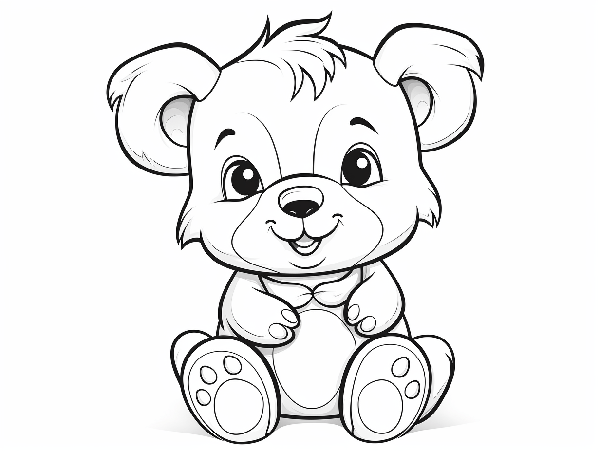 Friendly Teddy Bear Coloring Coloring Page